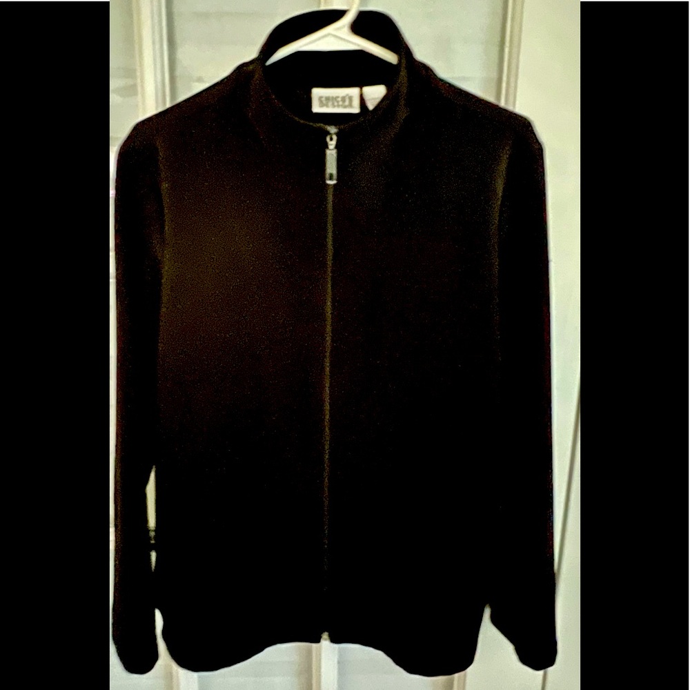 CHICOS Black Zip Traveler Jacket No-Wrinkle Chicos Sz 0 EUC
